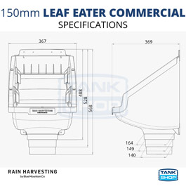 150mm Leaf Eater Commercial Rain Head RHCL60 - specifications