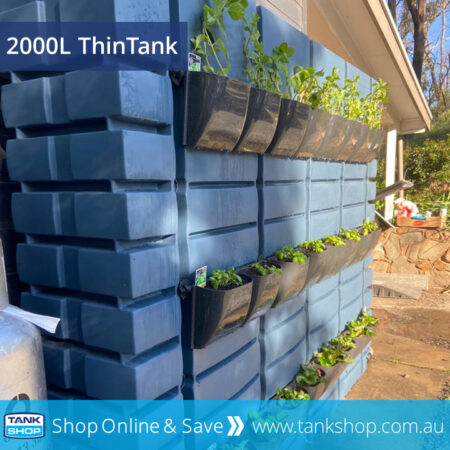2000L ThinTank (Mountain Blue) with ThinPots Vertical Garden System