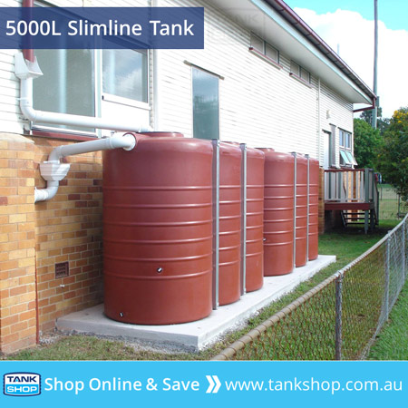 2x 5000L Slimline Tanks (10000L water storage) - Heritage Red (Manor Red)