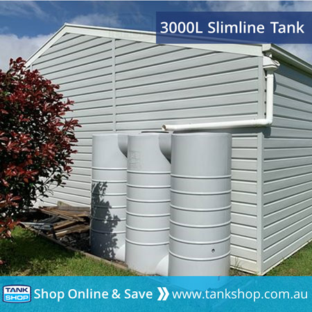 3000L Slimline Poly Tank - light grey