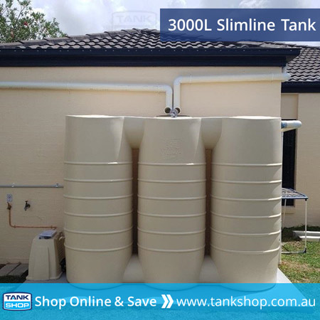 3000L Slimline Tank (beige) with pump cover