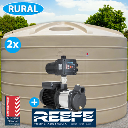 Twin 22700L (45400L) Rural Water Tanks Package