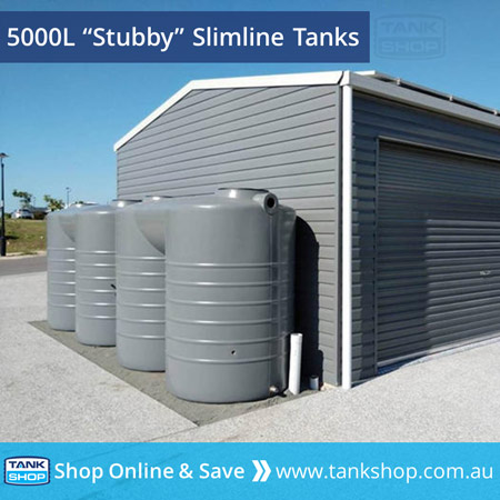 2x 5000L Slimline Tanks - Shale Grey (10000L water storage)