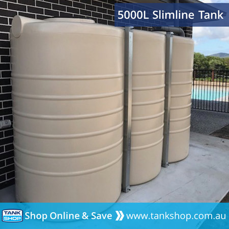 5000L Slimline Poly Tank with Steel Supporting Frame
