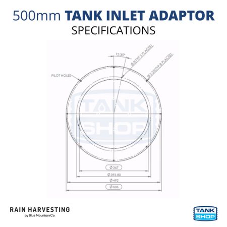 500mm Tank Inlet Adaptor - specifications/dimensions