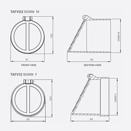 90mm Frog Flap Valve Dimensions