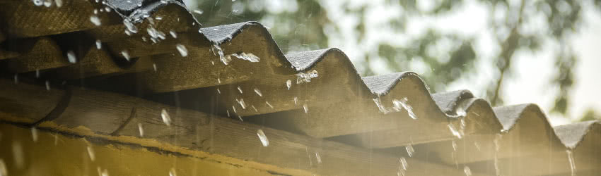 Rainwater on Asbestos Rooftop-