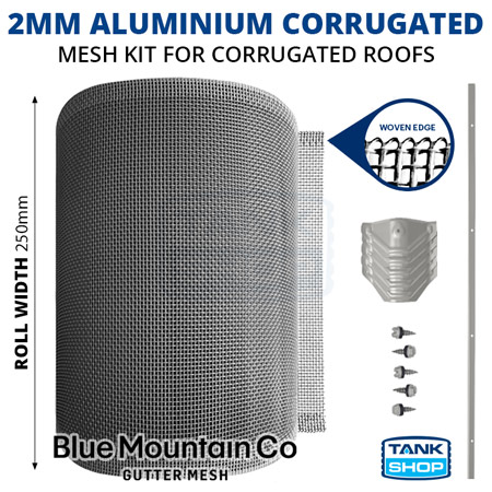 2mm Aluminium Corrugated Gutter Mesh - Blue Mountain