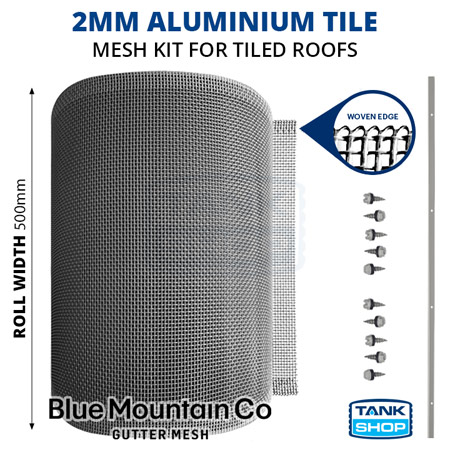 2mm Aluminium Tile Gutter Mesh - Blue Mountain