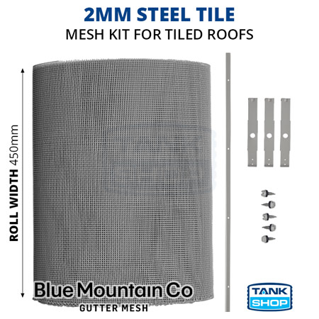 2mm Steel Tile Gutter Mesh - Blue Mountain