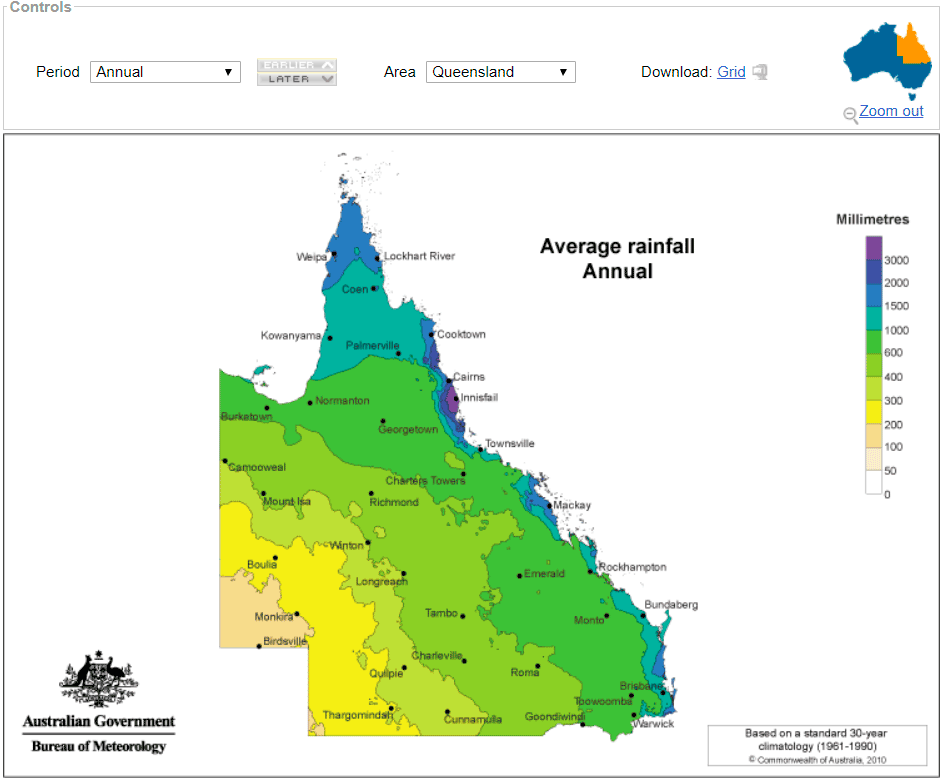 Annual Rainfall Queensland