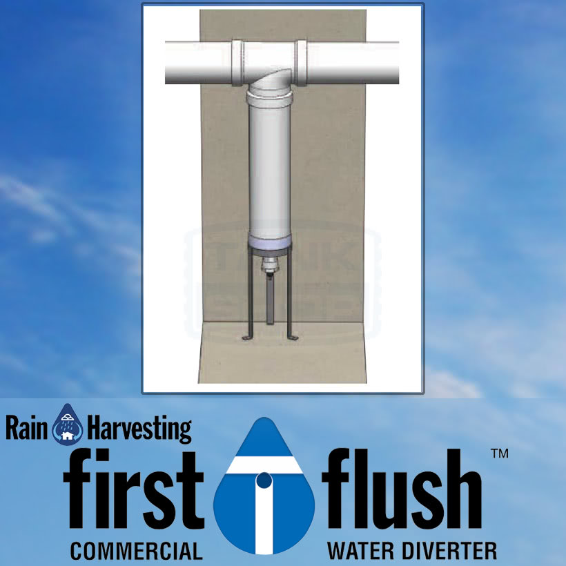 225mm Commercial Downpipe First Flush Water Diverter w/ Stand (Rain