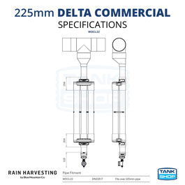 225mm First Flush Delta Commercial (WDCL22) - specifications]