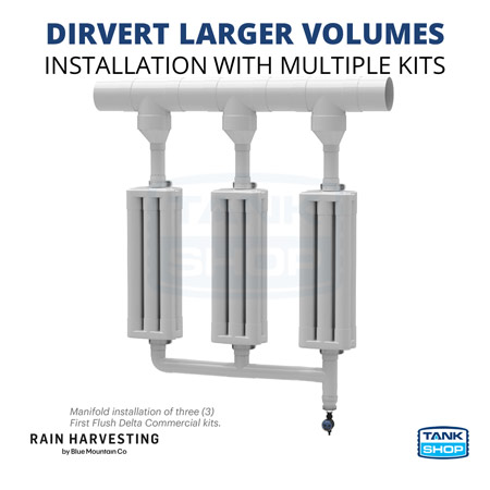 First Flush Delta Commercial - manifold installation with single flush points