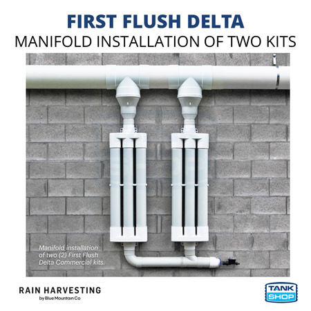 First Flush Delta Commercial - manifold installation with multiple flush points