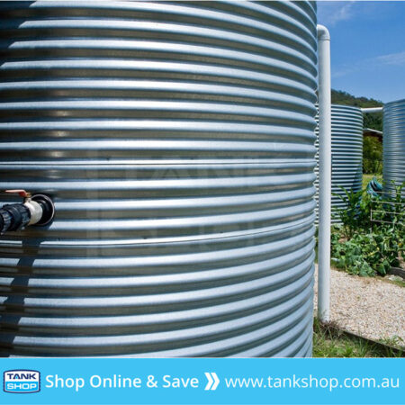 Garden rainwater tank - galvanised steel finish