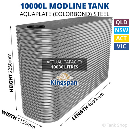 10000l modline water tank dimensions