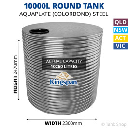 10000L Round Aquaplate Steel Tank