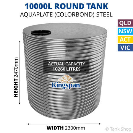 10000L Round Aquaplate Steel Tank