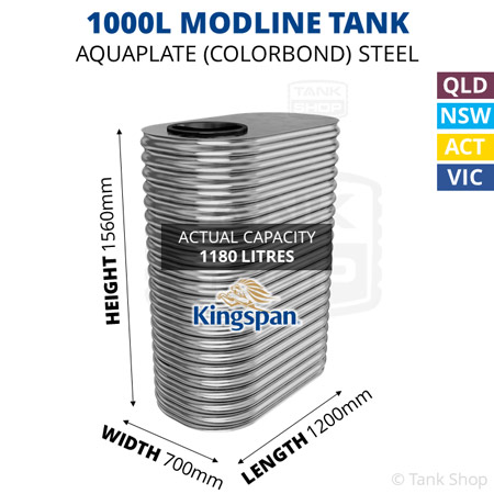 1000l modline water tank dimensions