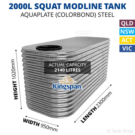2000l modline water tank dimensions