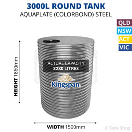 3000L Round Aquaplate Steel Tank
