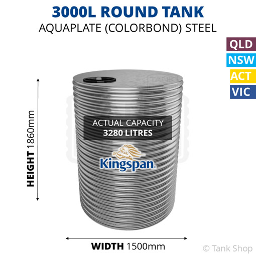 Kingspan 3000l water tank dimensions