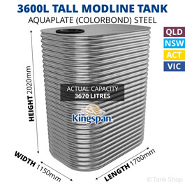Kingspan 3600 Litre Modline Aquaplate Steel Water Tank (1150x1700x2020mm)