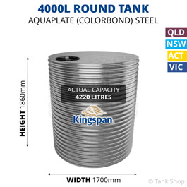 4000L Round Aquaplate Steel Tank