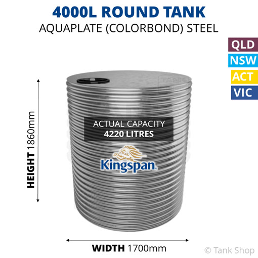 Kingspan 4000l water tank dimensions