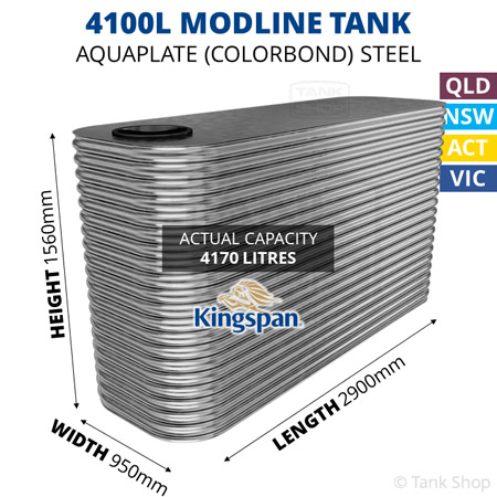 Kingspan 4100 Litre Modline Aquaplate Steel Water Tank (950x2900x1560mm)