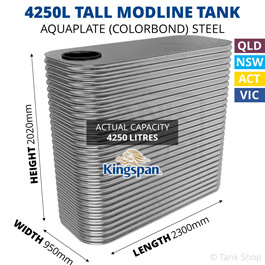 Kingspan 4250 Litre Modline Aquaplate Steel Water Tank (950x2300x2020mm)