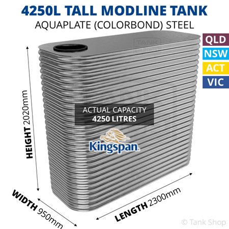 4250l modline water tank dimensions