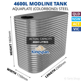 Kingspan 4600 Litre Modline Aquaplate Steel Water Tank (1150x2300x1860mm)