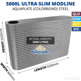 5000L Ultra Slim Modline Aquaplate Steel Tank (800x3200x2020mm)