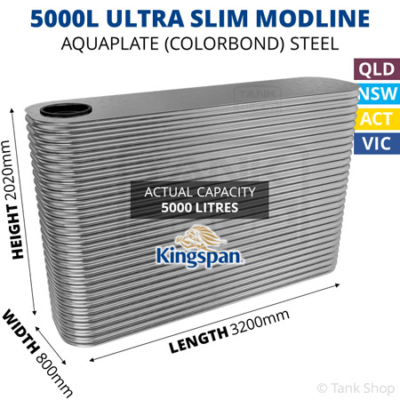 Kingspan 5000l slim modline water tank dimensions