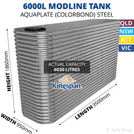 Kingspan 6000 Litre Modline Aquaplate Steel Water Tank (950x3500x1860mm)