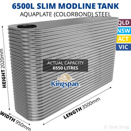 Kingspan 6500 Litre Slim Modline Aquaplate Steel Water Tank (950x3500x2020mm)