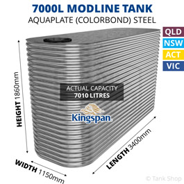 Kingspan 7000 Litre Modline Aquaplate Steel Water Tank (1150x3400x1860mm)
