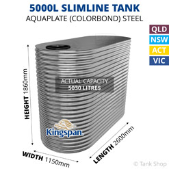 5000L Slimline AQUAPLATE Steel Tank (Kingspan)