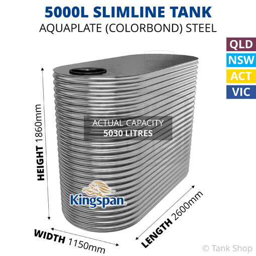 Kingspan 5000l slimline water tank dimensions