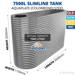 7500L Slimline AQUAPLATE Steel Tank (Kingspan)
