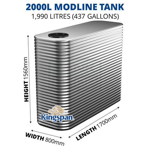 Kingspan 2000l modline water tank dimensions