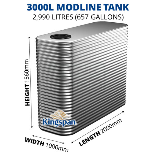 Kingspan 3000l modline water tank dimensions