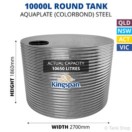 10000L Round Aquaplate Steel Tank (Kingspan)