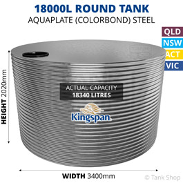 18000L Round Aquaplate Steel Tank (Kingspan)