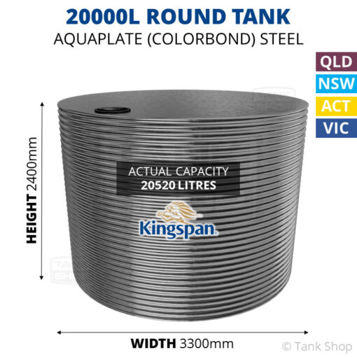 Kingspan 20000l water tank dimensions