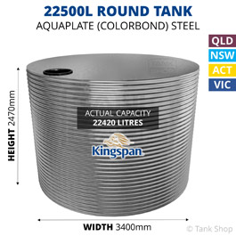 22500L Round Aquaplate Steel Tank (Kingspan)