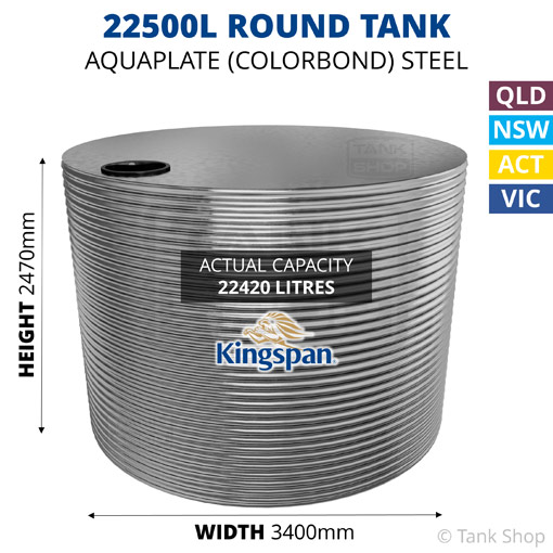 Kingspan 22500l water tank dimensions