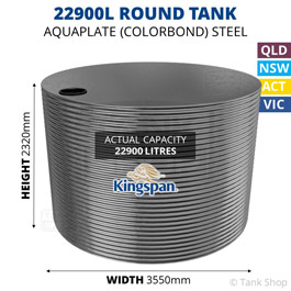 22900L Round Aquaplate Steel Tank